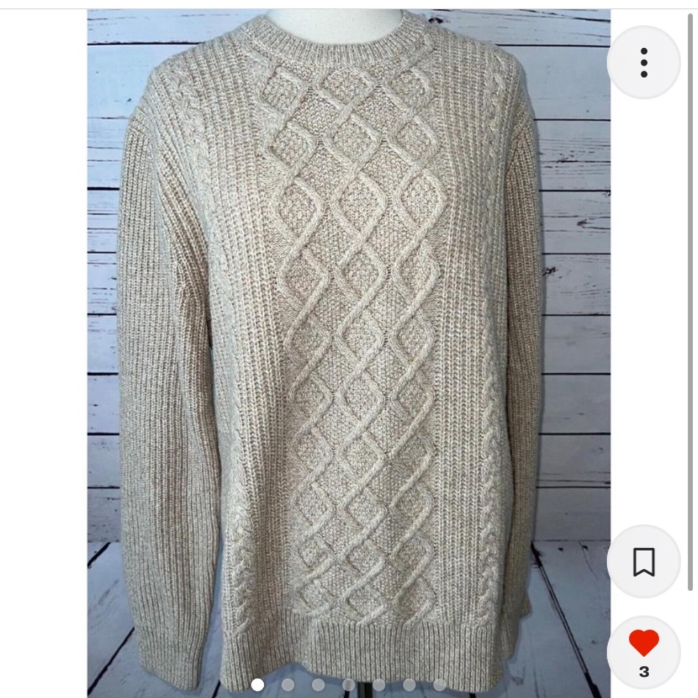 Merino wool blend Banana Republic fisherman sweater